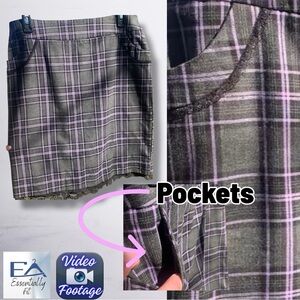 First Option Size 10 Gray Purple Plaid Mini Skirt Goth Grunge Academia Y2K